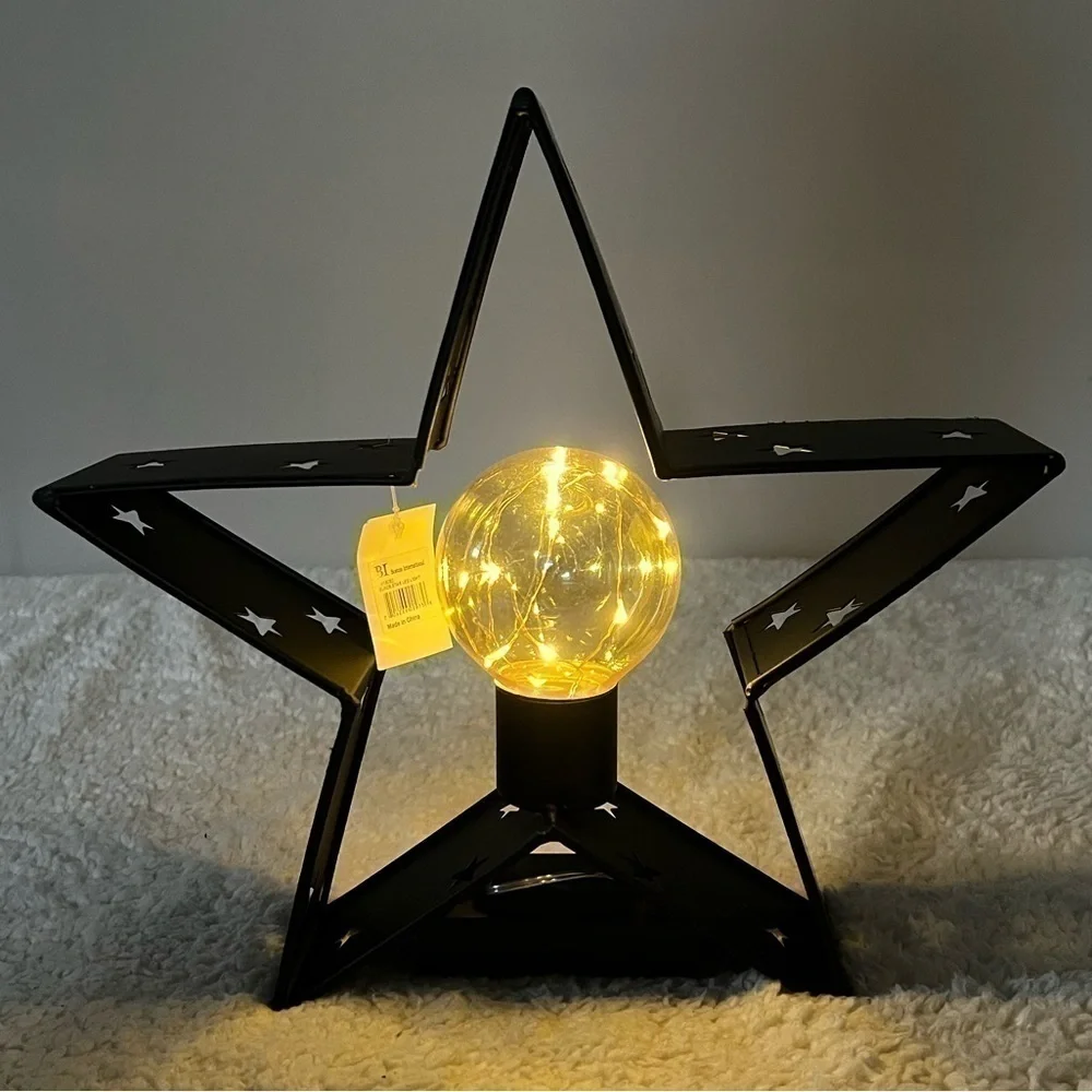 BI Country Rustic Black Star LED Indoor/Outdoor Light